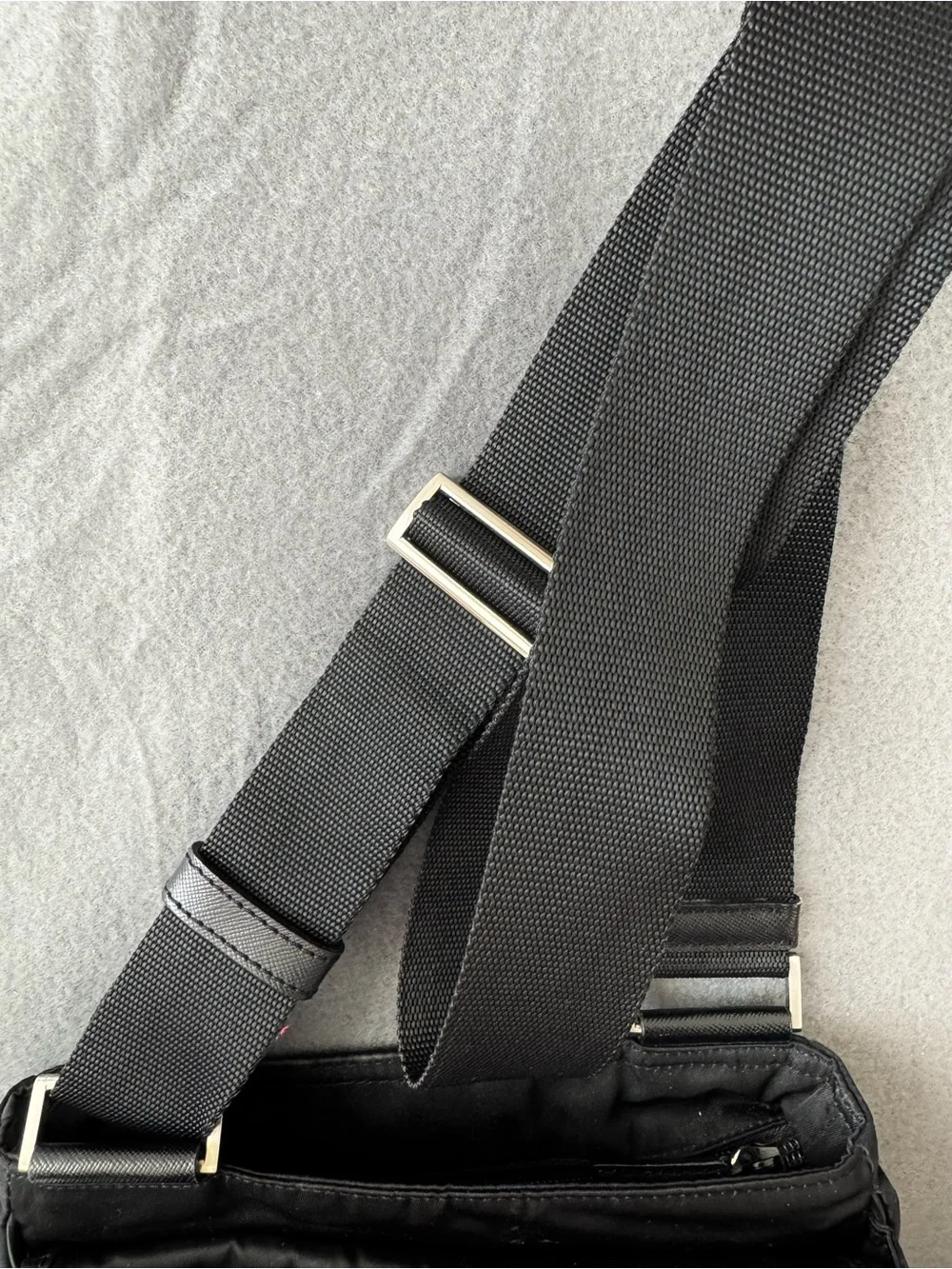 Prada Black Nylon Crossbody Messenger Bag